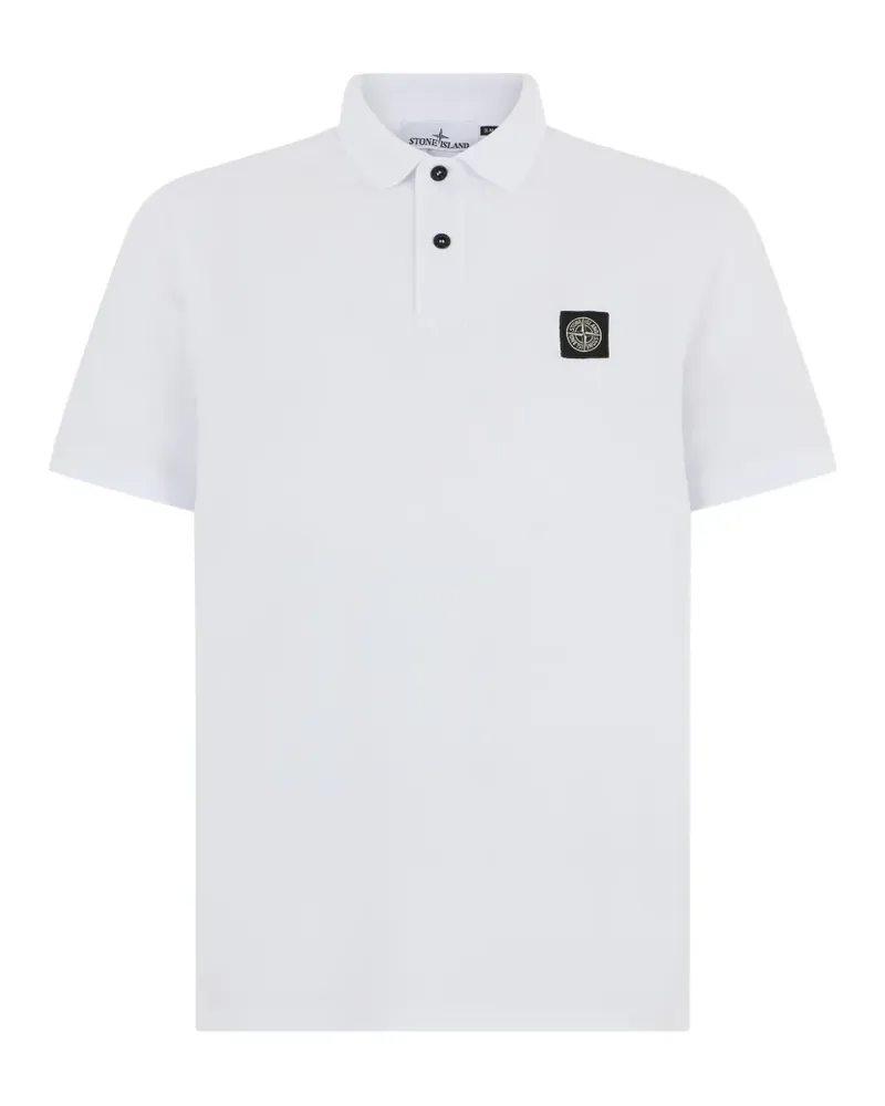 Stone Island logo-patch polo shirt - Weiß Weiß