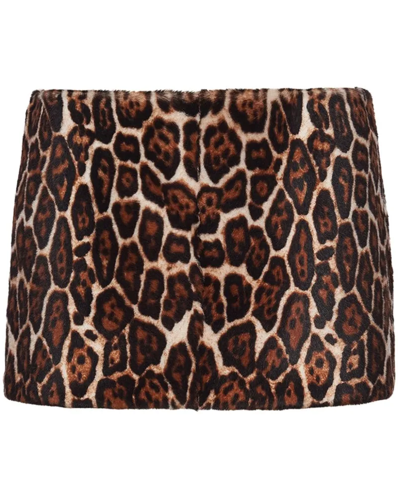 Prada Minirock mit Animal-Print - Braun Braun