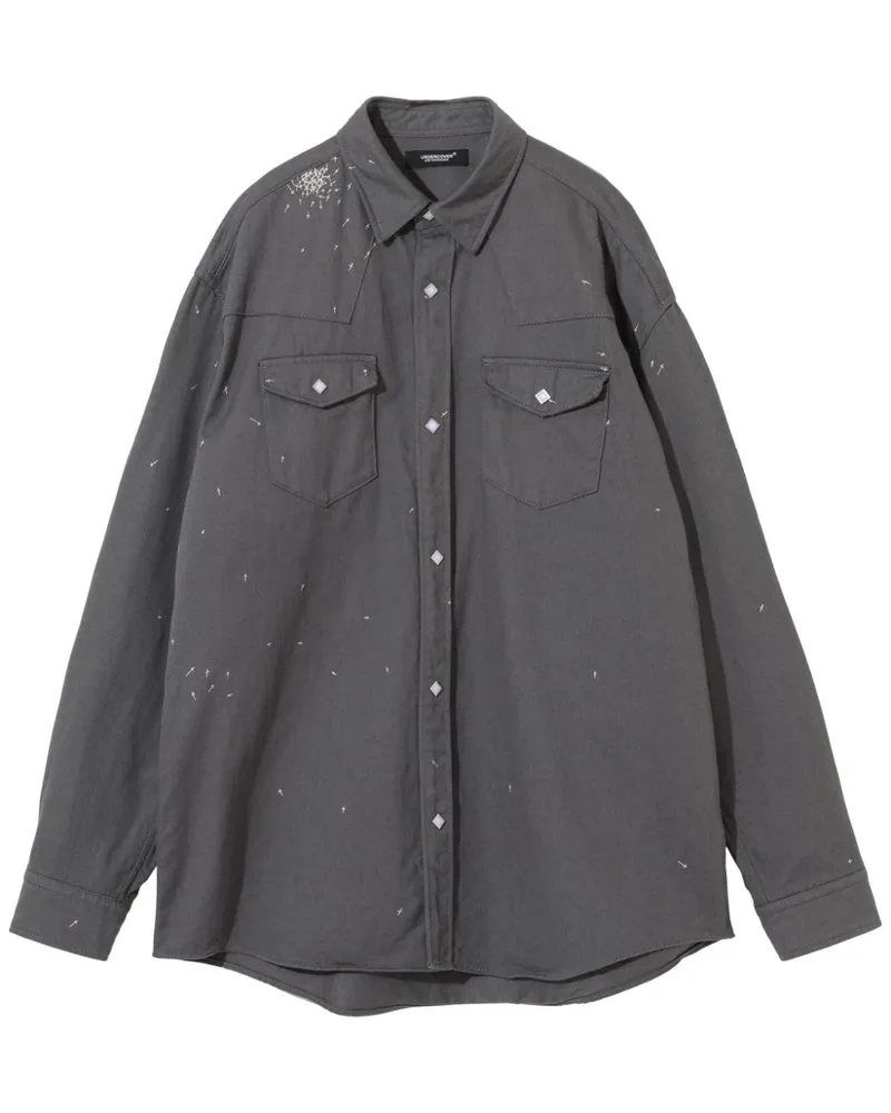 Undercover Hemd mit Kreuz-Print - Grau Grau