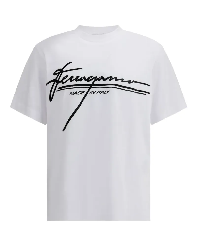 Ferragamo Ledergürtel mit "Gancini"-Schnalle - Weiß Weiß