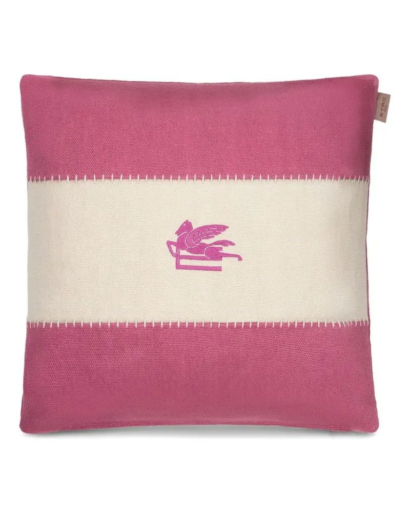 Etro Kissen mit Logo-Stickerei - Rosa Rosa