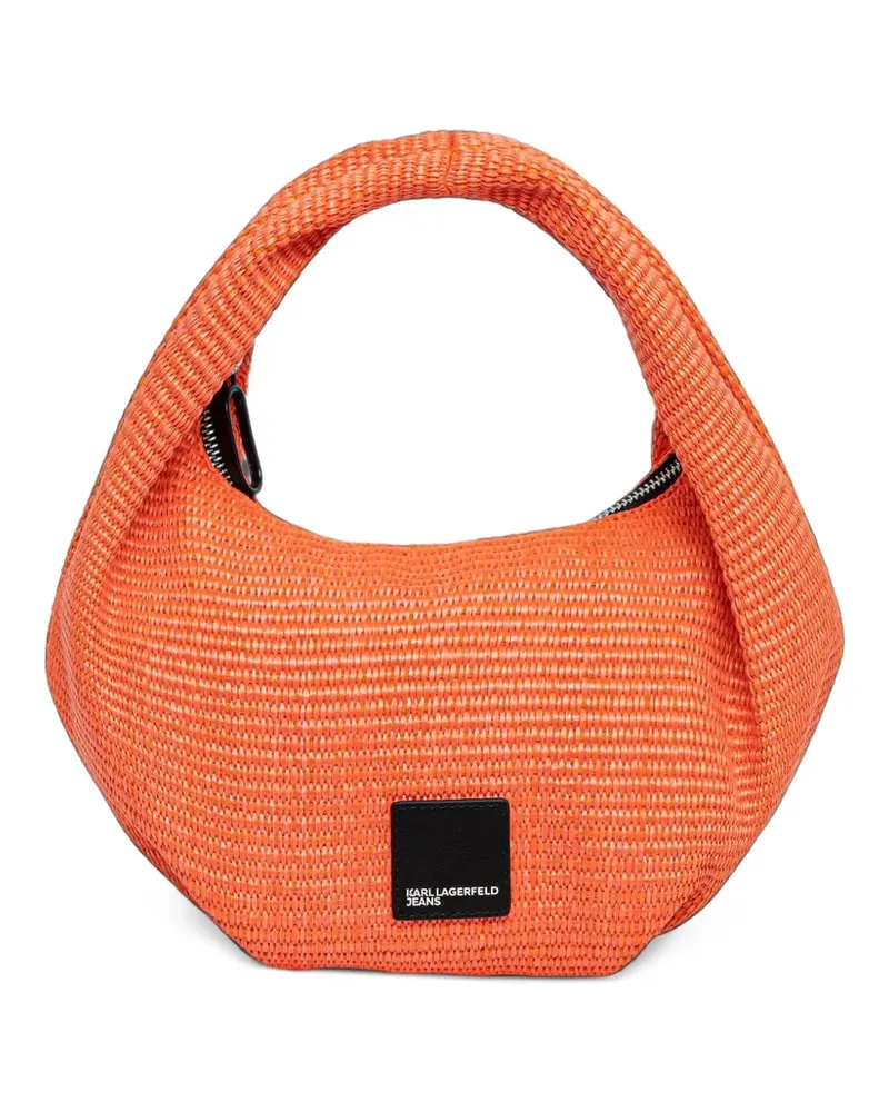 Karl Lagerfeld Kleine Tote Bag mit Logo-Patch - Orange Orange