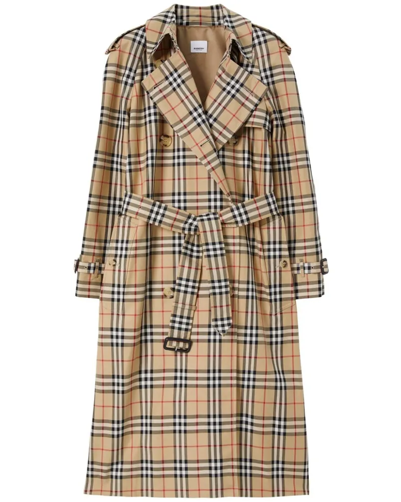 Burberry Trenchcoat mit Karomuster - Nude Nude
