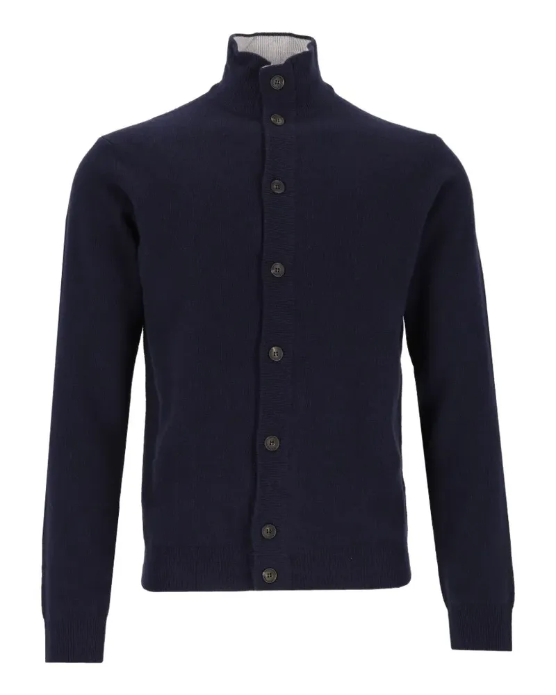 Al Duca D’Aosta 1902 button-up high-neck cardigan - Blau Blau