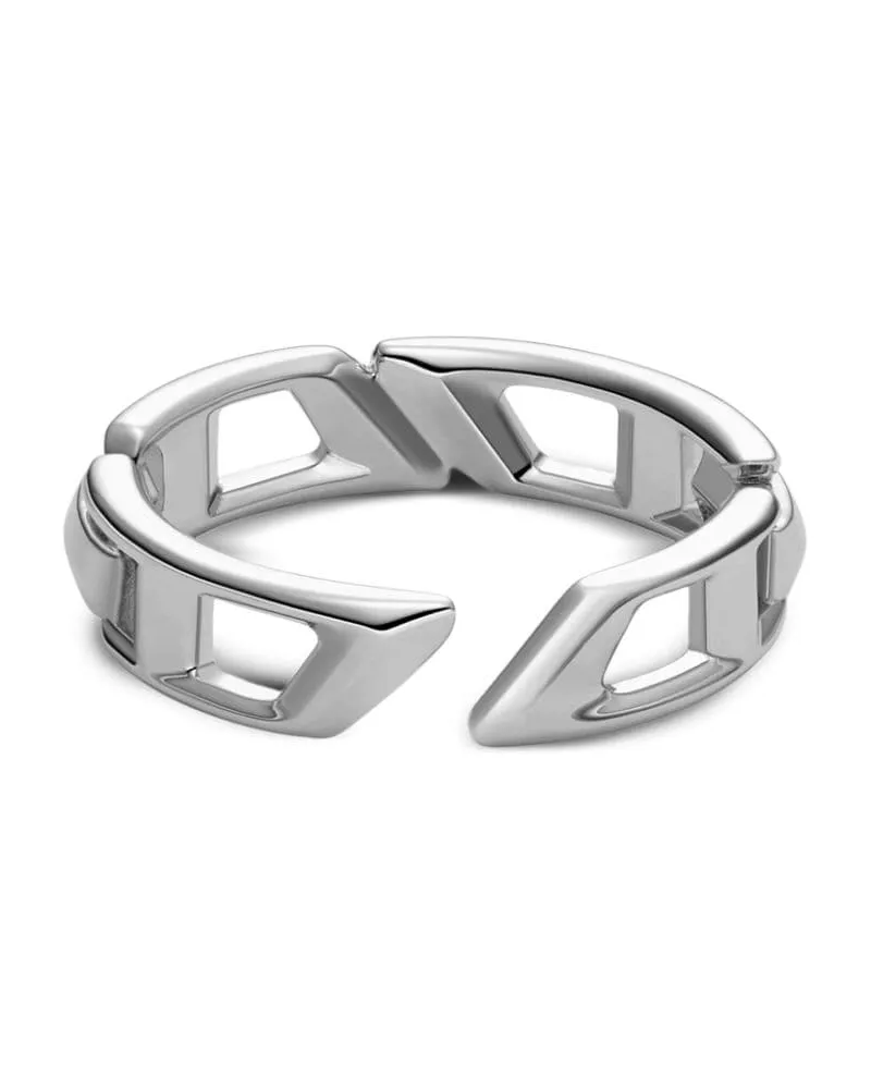 Diesel Ring mit D-Logo - Silber Silber