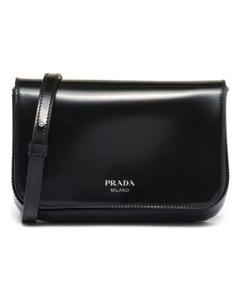 Prada Schultertasche mit Logo-Stempel Schwarz