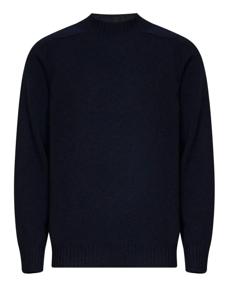D4.0 Pullover mit Stehkragen und Sattelschultern - Blau Blau