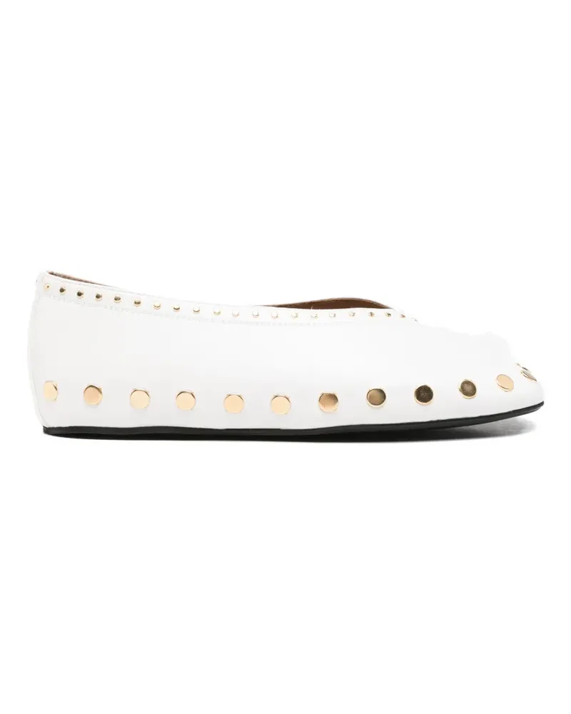 Ganni Jenny embellished ballet flats - Nude Nude