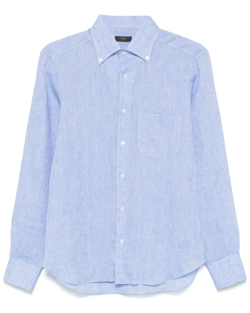 BARBA Hemd aus Leinen - Blau Blau