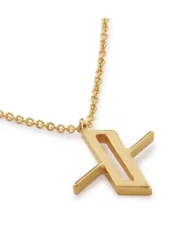 Monica Vinader 18kt Alphabet X Goldhalskette Gold