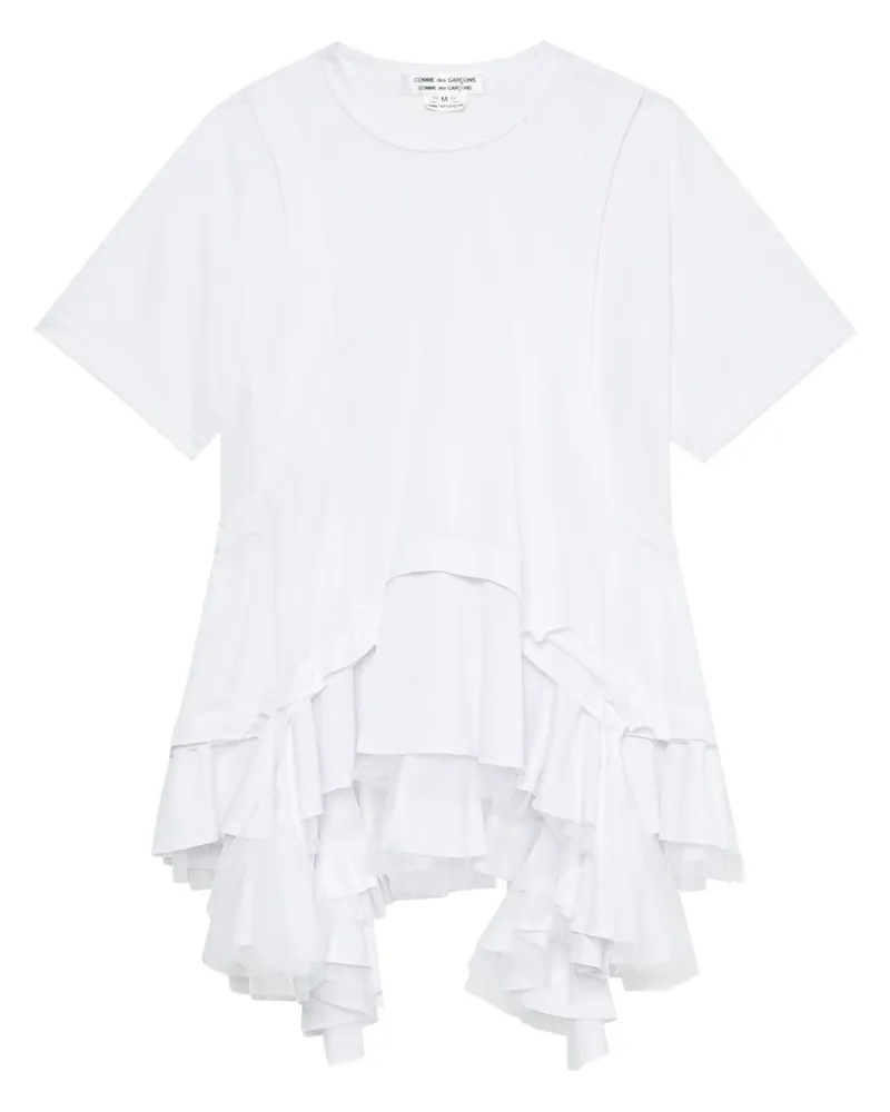 Comme des Garçons T-Shirt mit Rüschen - Weiß Weiß