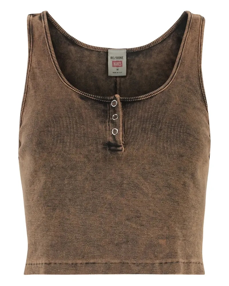RE/DONE Geripptes Trägershirt - Braun Braun