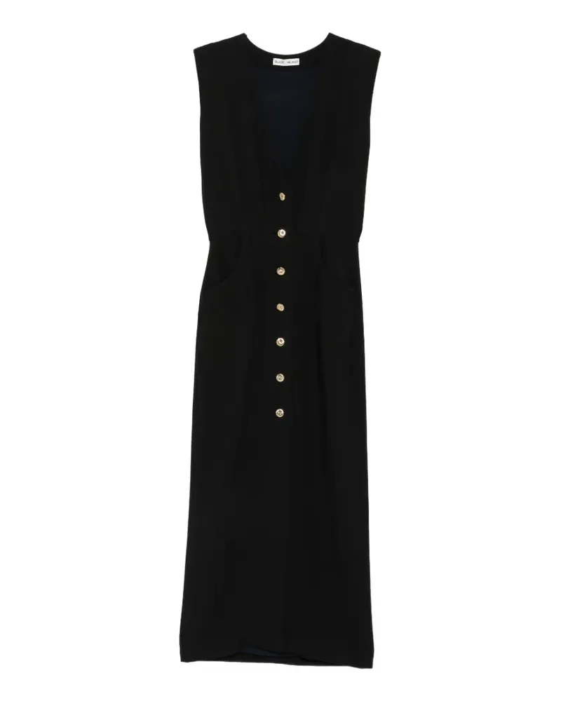 Blazé Milano Luna Friesian Maxikleid mit Knopfleiste - Schwarz Schwarz