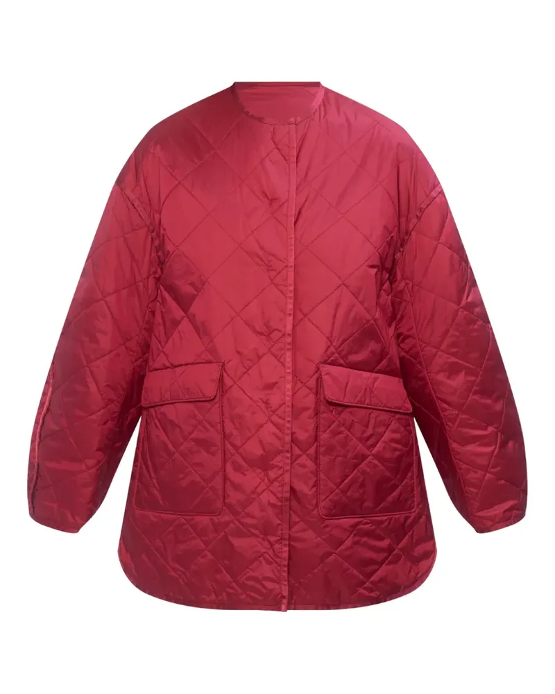 Max Mara Kragenloser Steppmantel - Rot Rot