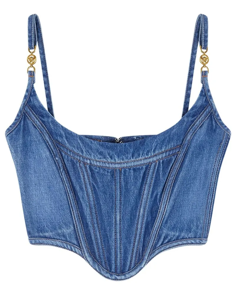 Versace Medusa '95 Corsage aus Denim - Blau Blau