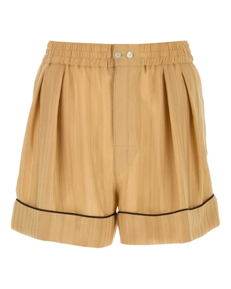Saint Laurent Pyjama-Shorts aus Seide mit Stickerei - Nude Nude