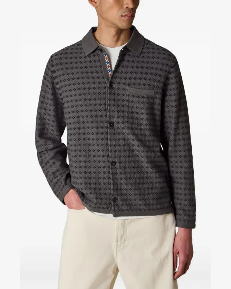 Paul Smith Poloshirt mit Strickmuster - Grau Grau