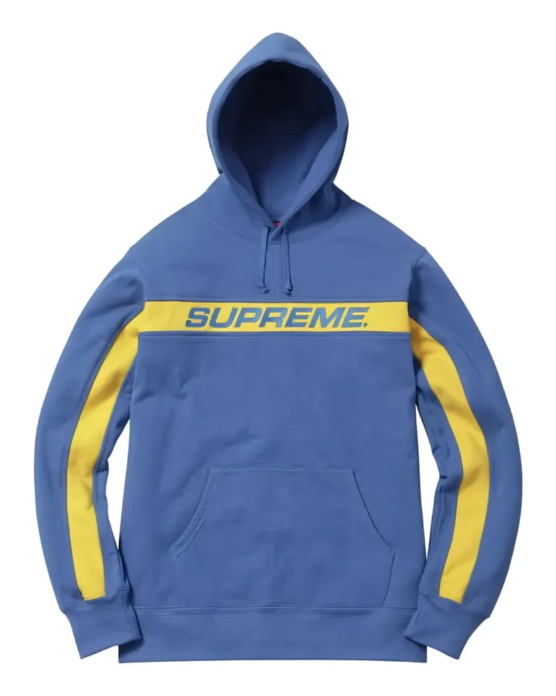 Supreme Being stripe-detailed hoodie - Blau Blau