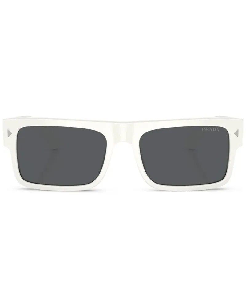 Prada Sonnenbrille mit eckigem Gestell - Weiß Weiß