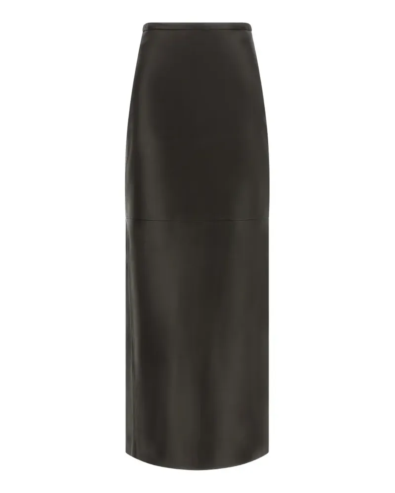 Co high-waisted panelled leather midi skirt - Schwarz Schwarz