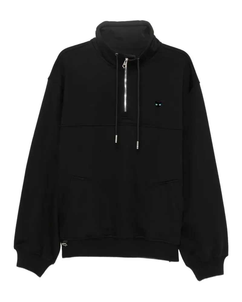 SONGZIO Blue Eye Sweatshirt mit kurzem Reißverschluss - Schwarz Schwarz