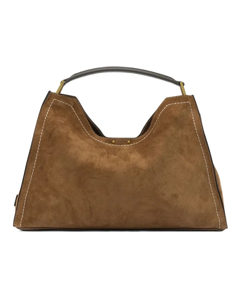 Gianni Chiarini Aurora Schultertasche mit Ziernähten - Braun Braun