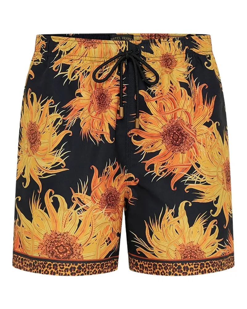 Camilla Badeshorts mit Blumen-Print - Schwarz Schwarz