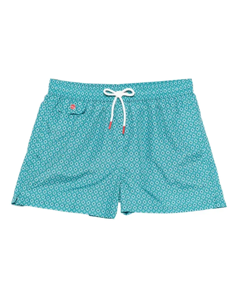 Kiton Badeshorts mit geometrischem Print - Blau Blau