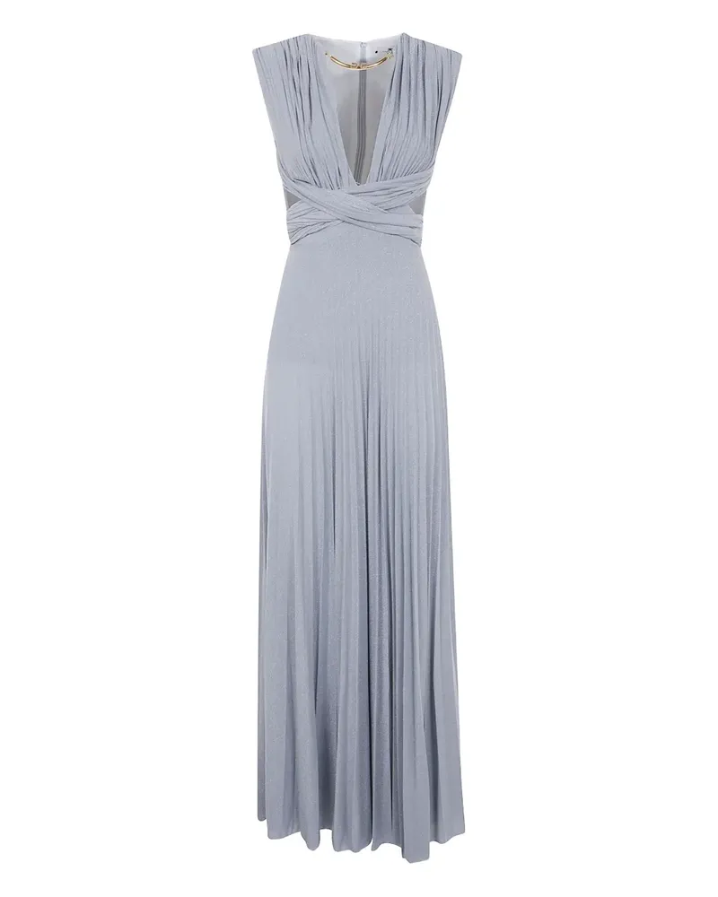 Elisabetta Franchi Maxikleid mit V-Ausschnitt - Grau Grau