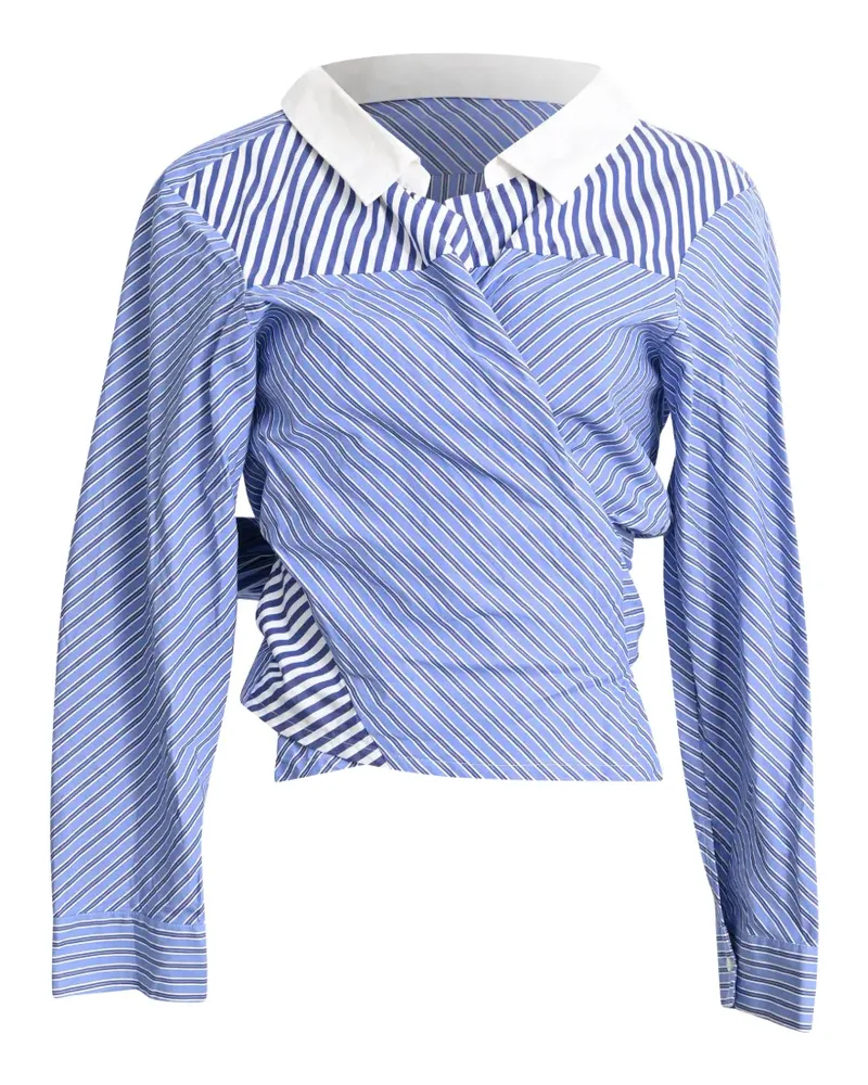 Maje Lim striped asymmetric shirt - Blau Blau