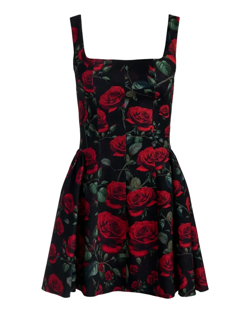 Alice + Olivia Vera floral-print mini dress - Schwarz Schwarz