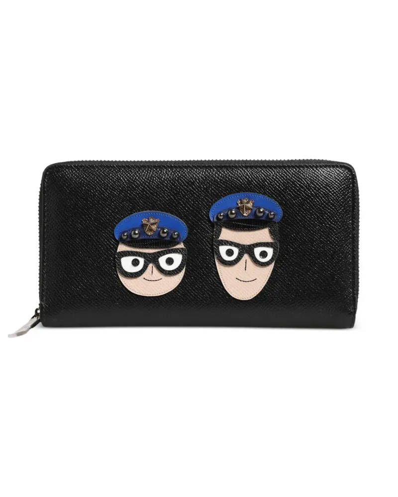 Dolce & Gabbana Portemonnaie mit Cartoon-Patch - Schwarz Schwarz