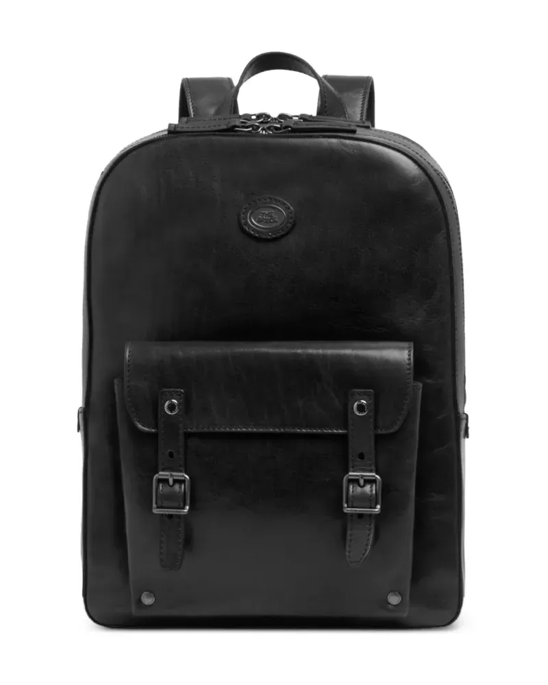 The Bridge buckle-detail leather backpack - Schwarz Schwarz