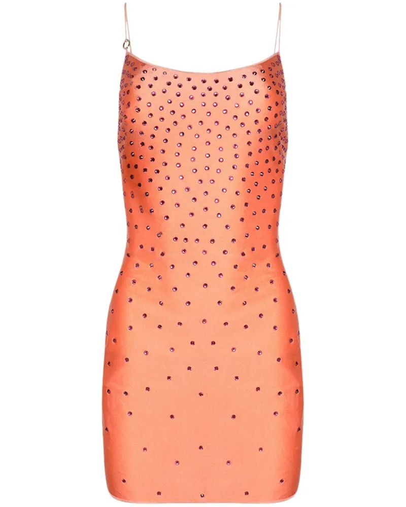 Oséree Kristallverziertes Minikleid aus Satin - Orange Orange