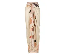 Kaftan mit grafischem Print - Nude