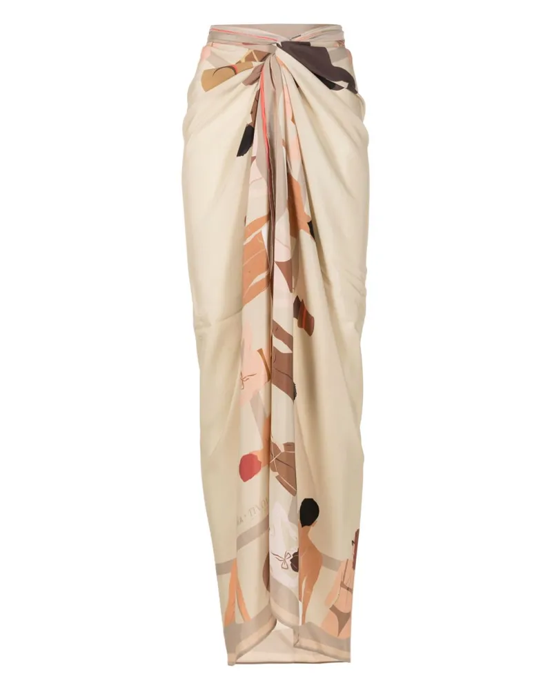 Amir Slama Kaftan mit grafischem Print - Nude Nude