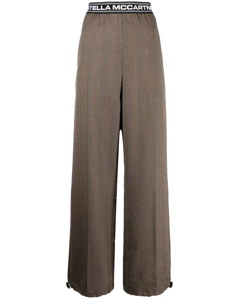 Stella McCartney Hose mit Fischgrätenmuster Braun