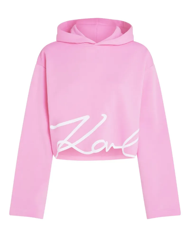 Karl Lagerfeld Hoodie mit Signature-Saum - Rosa Rosa
