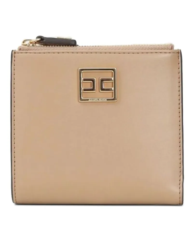 Elisabetta Franchi Portemonnaie mit Logo-Schild - Nude Nude