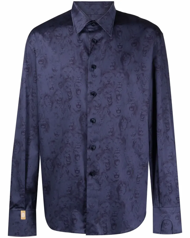Billionaire Flavio Lion Hemd - Blau Blau