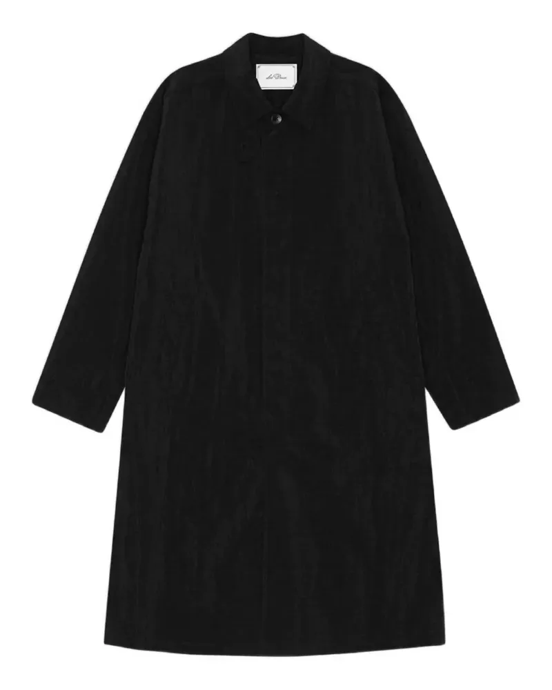 LES DEUX shiny single-breasted coat - Schwarz Schwarz