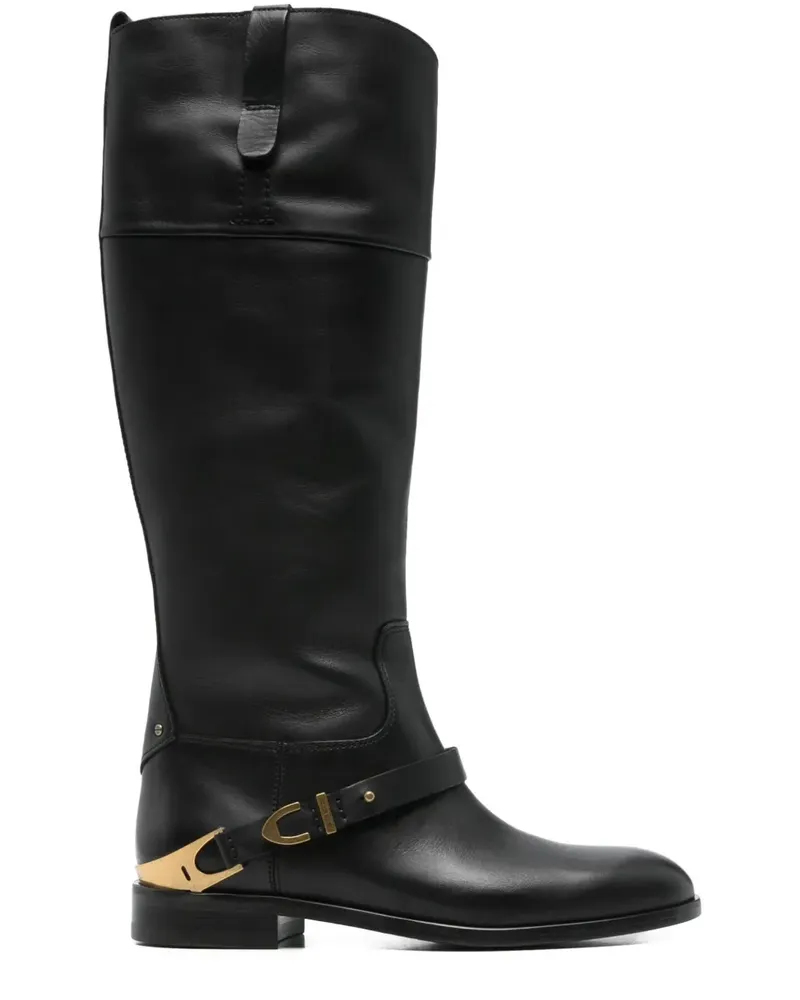 Golden Goose Kniehohe Charlie Stiefel mit Schnalle - Schwarz Schwarz