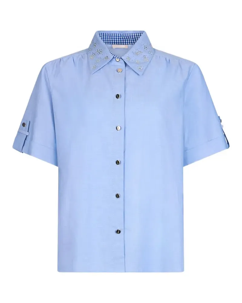 Liu Jo Verziertes Oxford-Hemd - Blau Blau