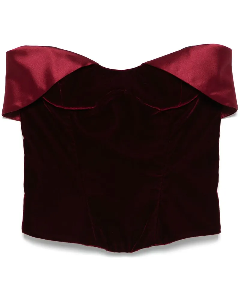 Thierry Mugler Corsage aus Samt - Rot Rot
