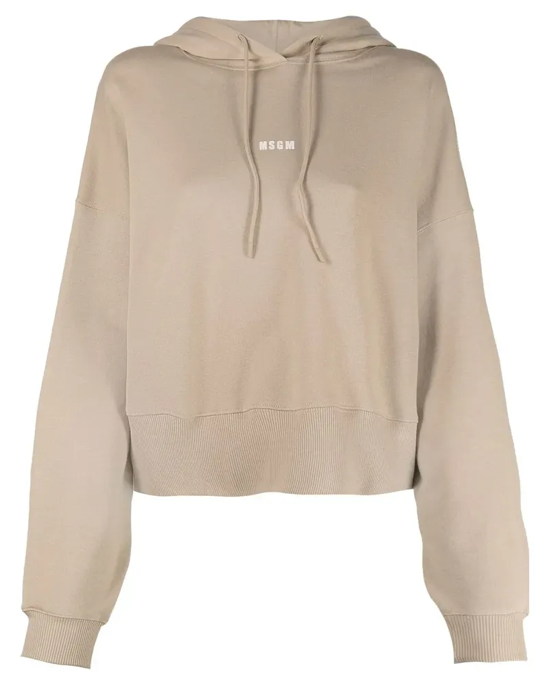 MSGM Hoodie mit Logo-Print - Nude Nude