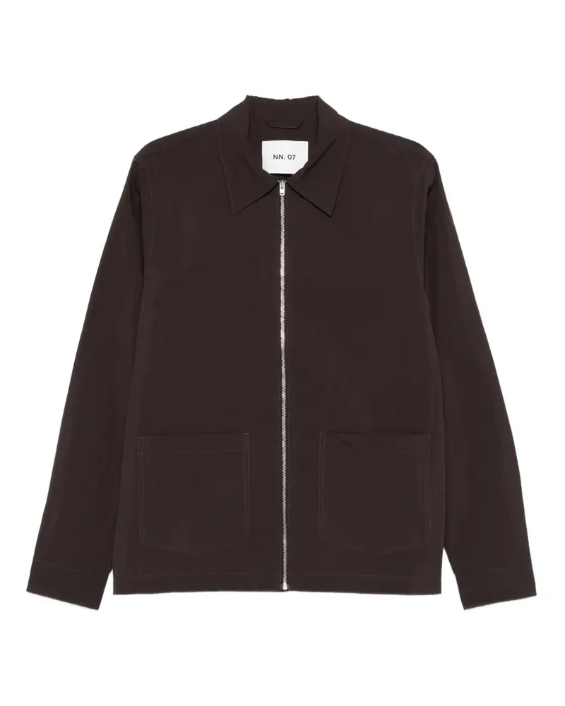 NN 07 Virgil Jacke mit Reißverschlusstasche - Braun Braun