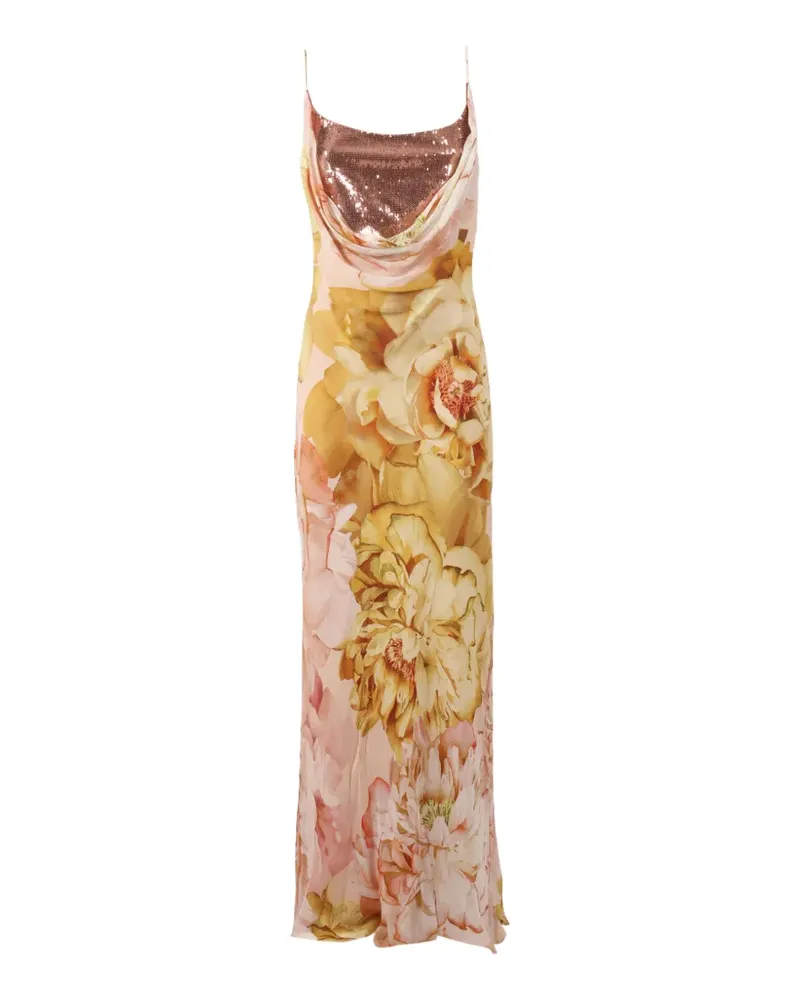 Clips sequin-embellished floral-print maxi dress - Rosa Rosa