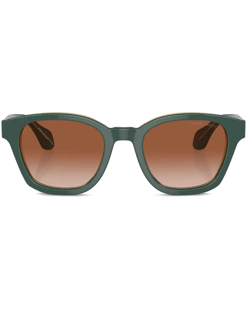 Giorgio Armani Logo-Sonnenbrille mit Oversized-Gestell - Grün Grün