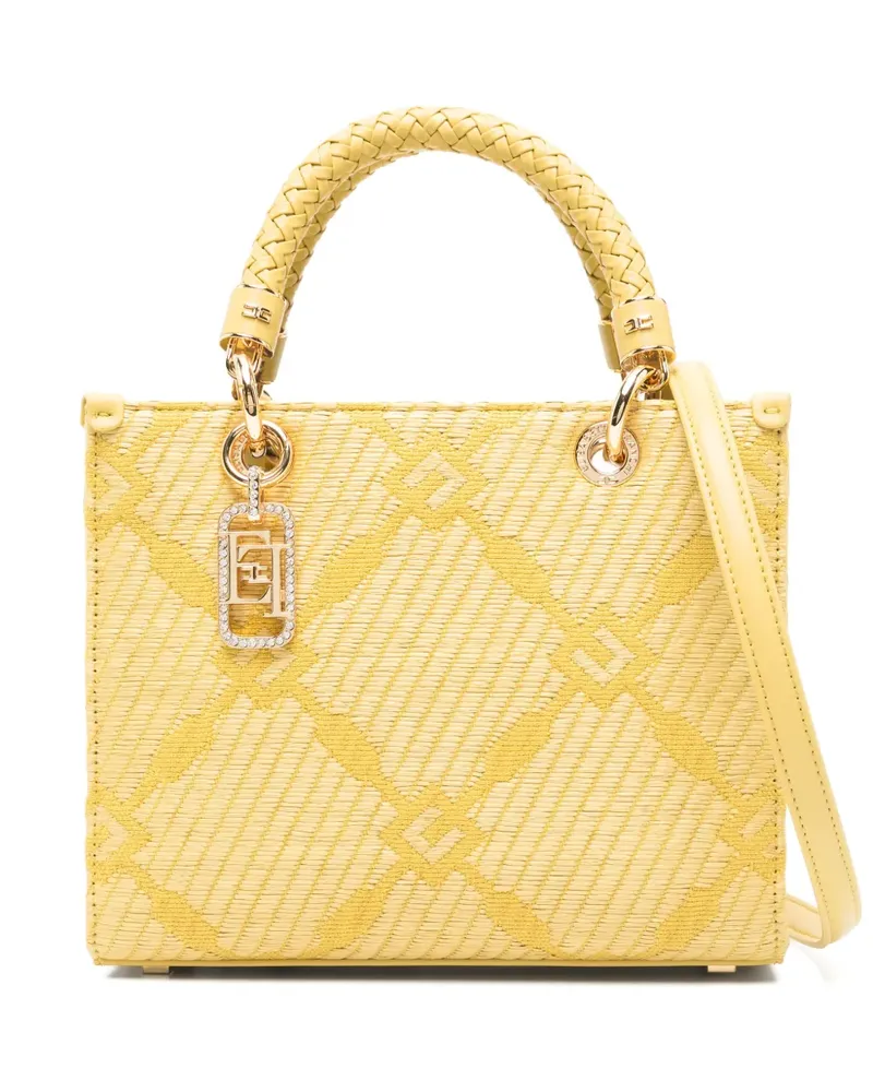Elisabetta Franchi Handtasche mit Jacquardmuster - Gelb Gelb