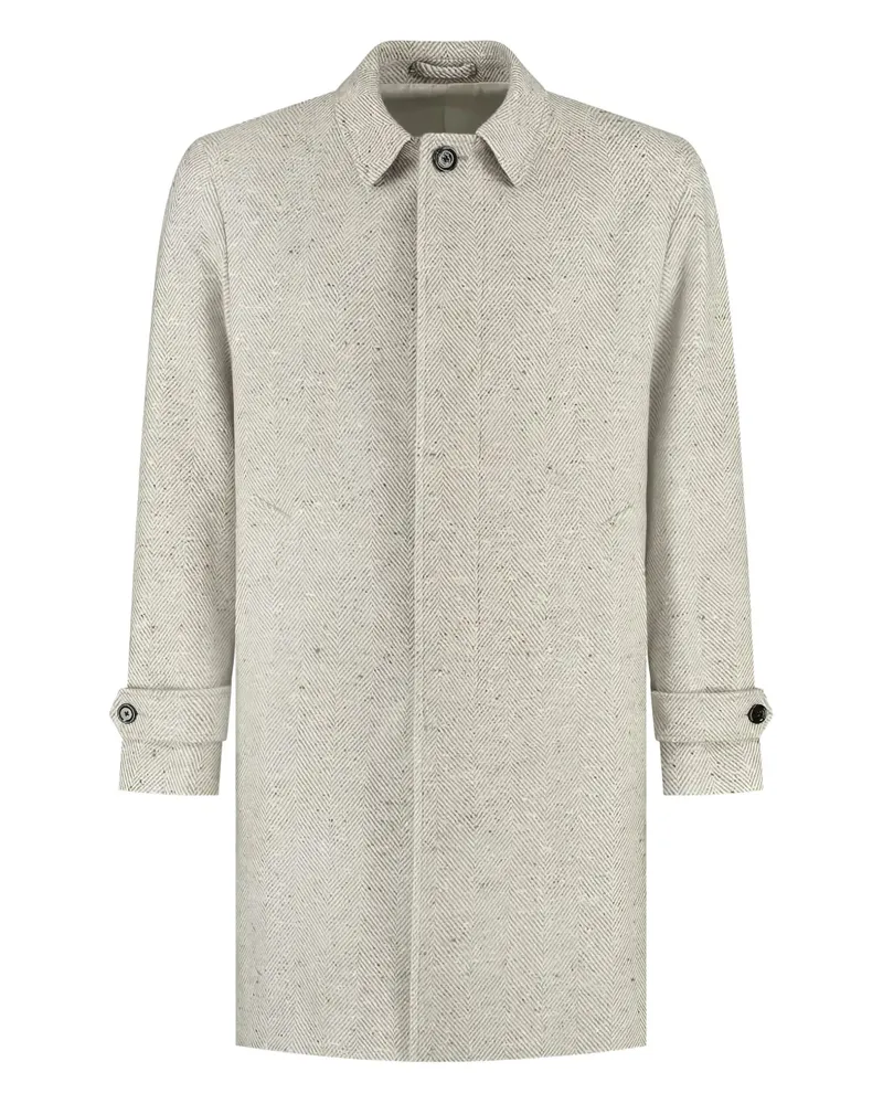LARDINI Mantel mit Fischgrätenmuster - Grau Grau